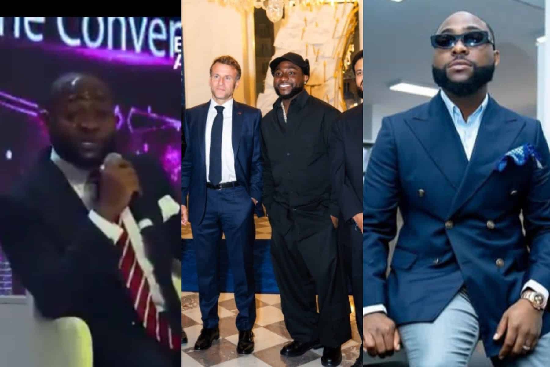 “I have 14 presidents’ numbers on my phone and have helped my family enter places” – Davido brags in resurfaced video following link-up with French President