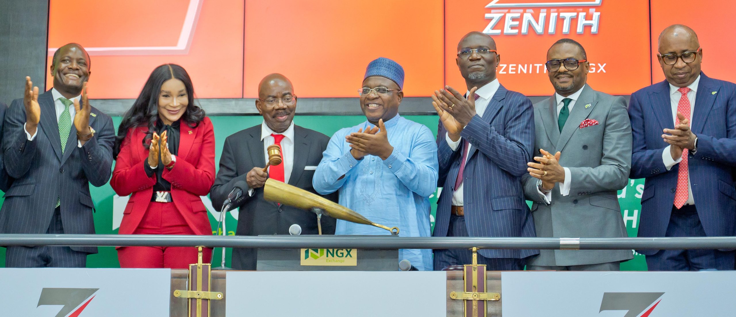 JIM OVIA: FOUNDER/CHAIRMAN ZENITH BANK, REAFFIRMS STRONG COMMITMENT TO SHAREHOLDER VALUE AT THE NGX CLOSING GONG CEREMONY