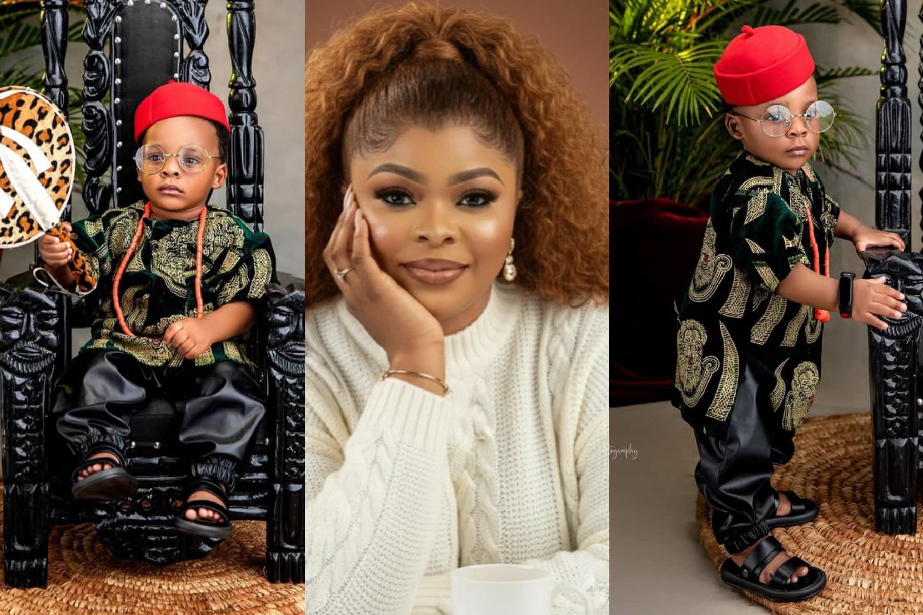 “Mazi Odogwu fire” – Dayo Amusa shares lovely images of son in Igbo apparel forward of his first birthday