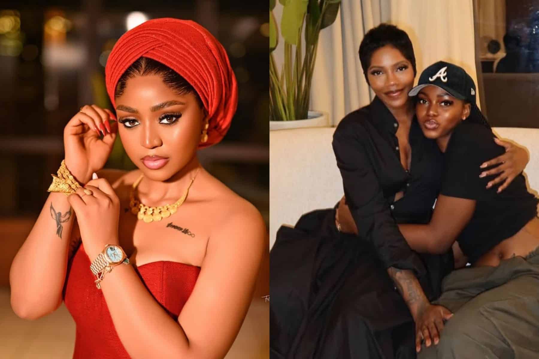 “This has got to be the cutest picture to me” – Regina Daniels gushes over picture of sister and Tiwa Savage
